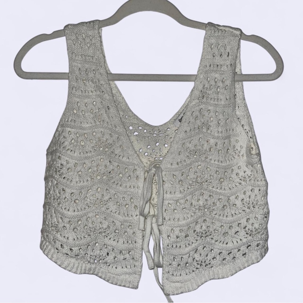 Chic White Crochet Women's Tank Top